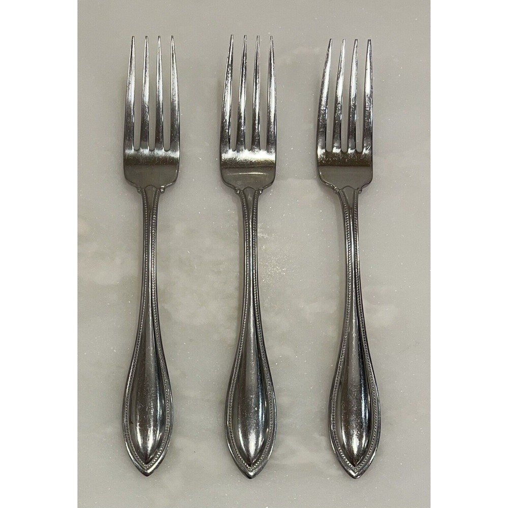 Dinner Fork ARBOR AMERICAN HARMONY Oneida Glossy Stainless Steel Flatware 3 Pcs - Picture 4 of 4
